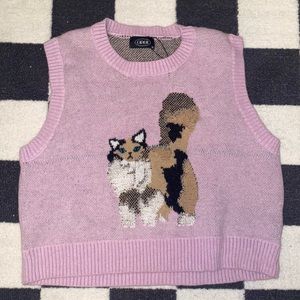 NWT Lavender Cat Sweater Vest 🤍🖤